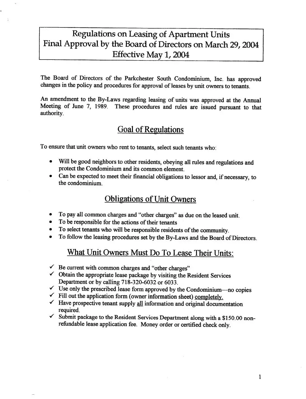 Page 2 of 12, Parkchester 3 Rental Regulations