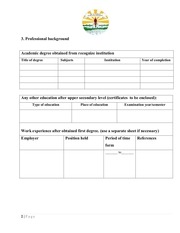 Page 2, APPLICATION TO ADMISSION TO THE Post Graduate