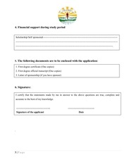 Page 3, APPLICATION TO ADMISSION TO THE Post Graduate