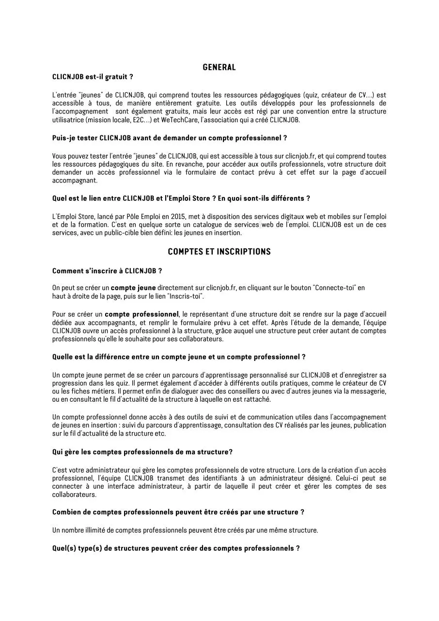 Page 3 of 6, FAQ CLICNJOB