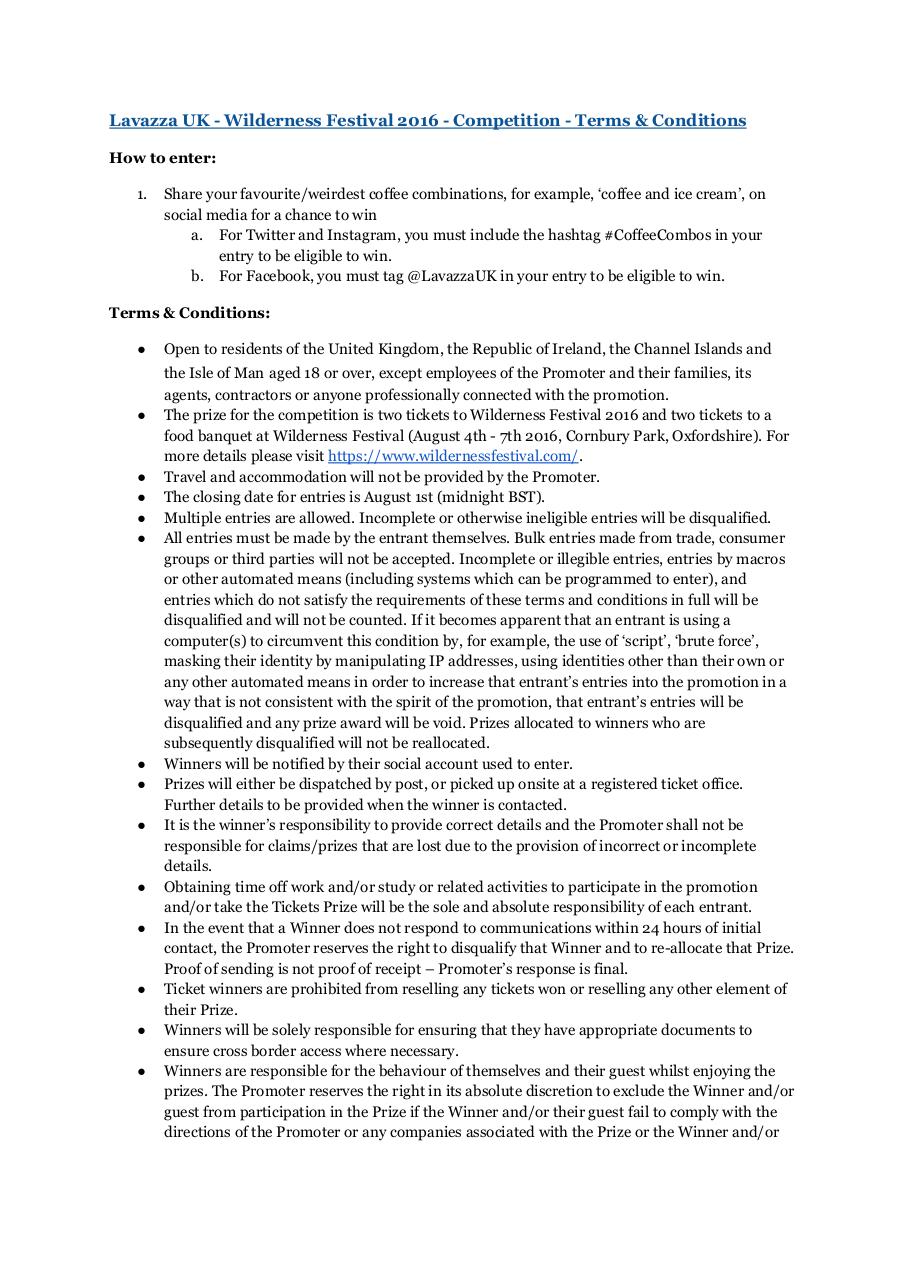 Document preview TCs-LavazzaUK-WildernessFestival.pdf - page 1/3