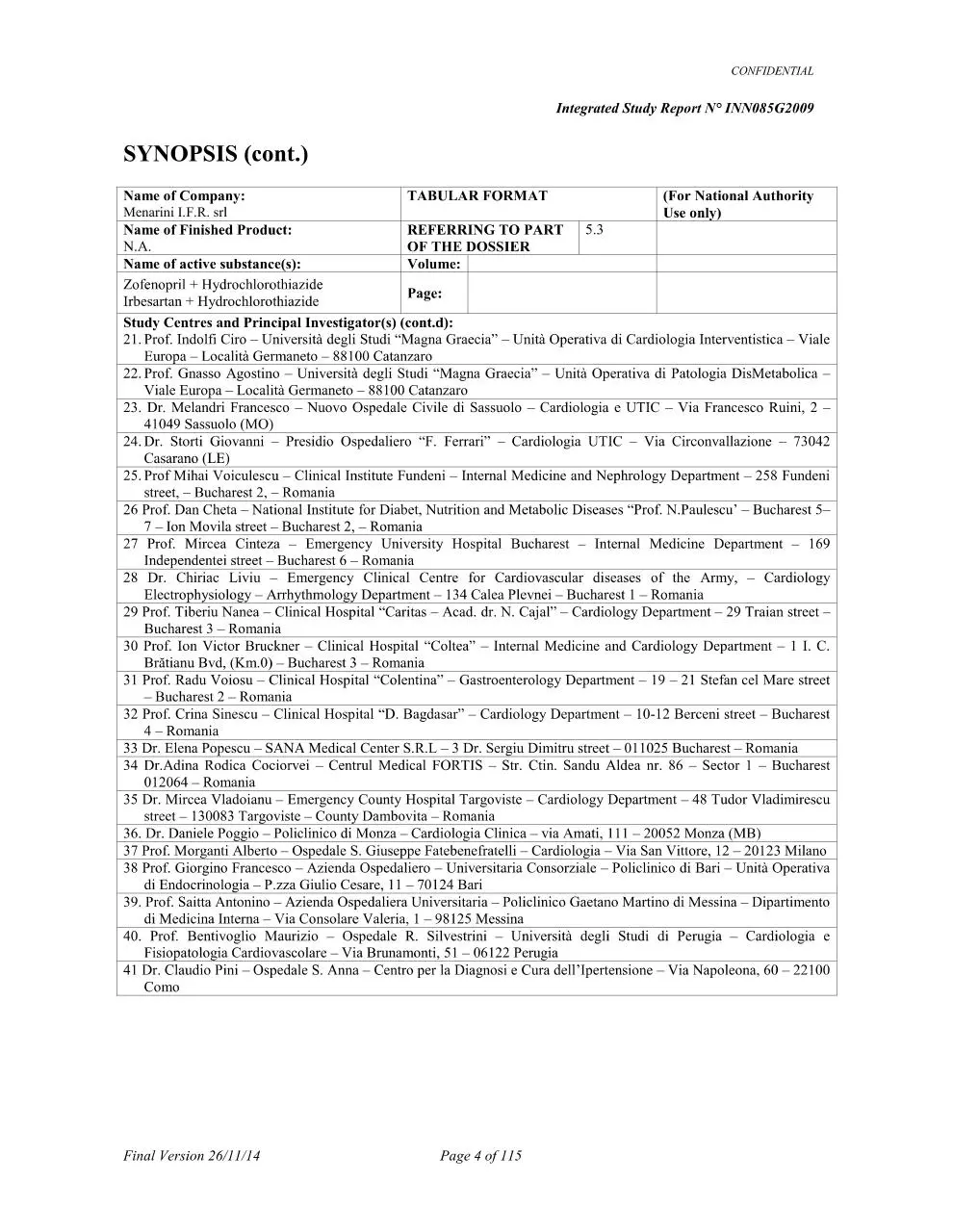 Page 3 of 9, Standard CRO ICH Report mod 06 08AUG2006