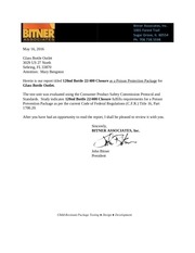 Page 3, Glass Bottle Outlet 4 oz certification