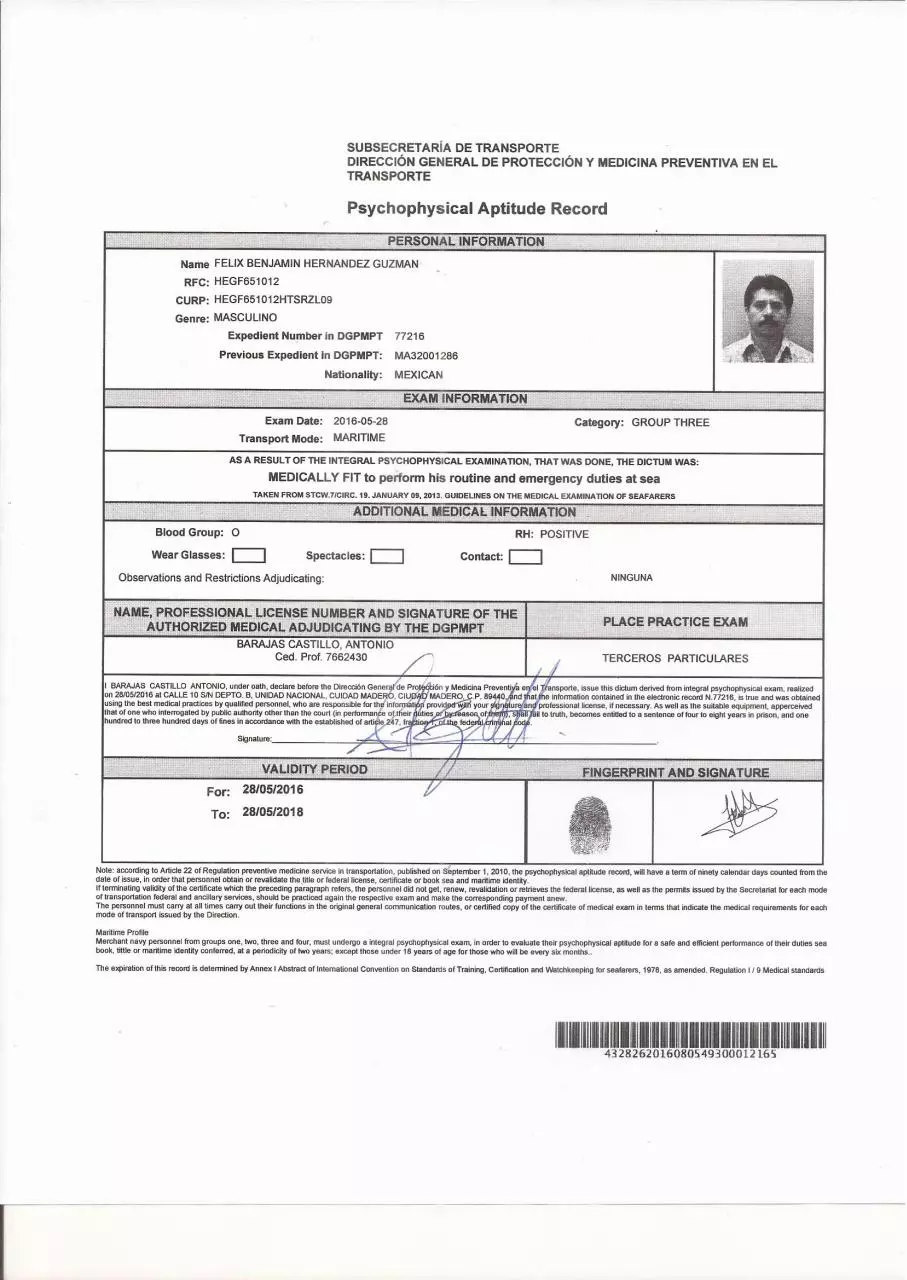 Page 2 of 3, Medical Certificate May 2016 SCT #5