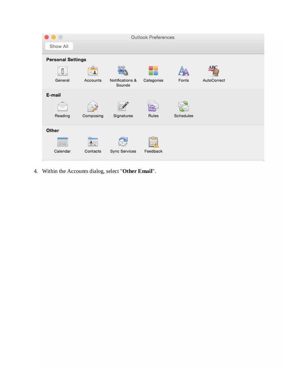 Page 2 of 6, Set Up guide Apple Outlook 2011(UA)