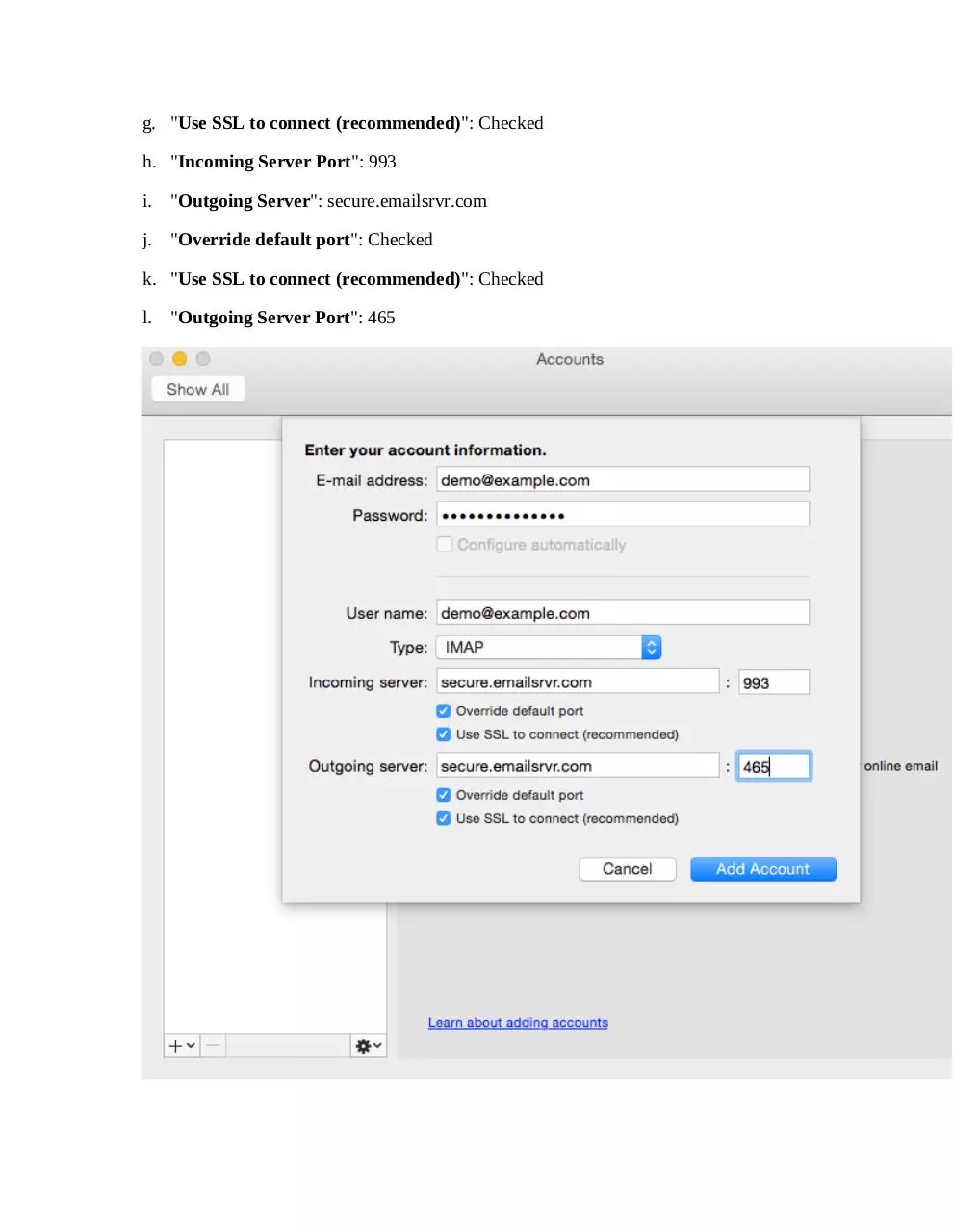 Page 4 of 6, Set Up guide Apple Outlook 2016 (UA)