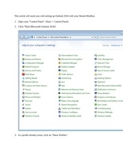 Page 1, Set Up guide Windows Outlook 2016 (UA)
