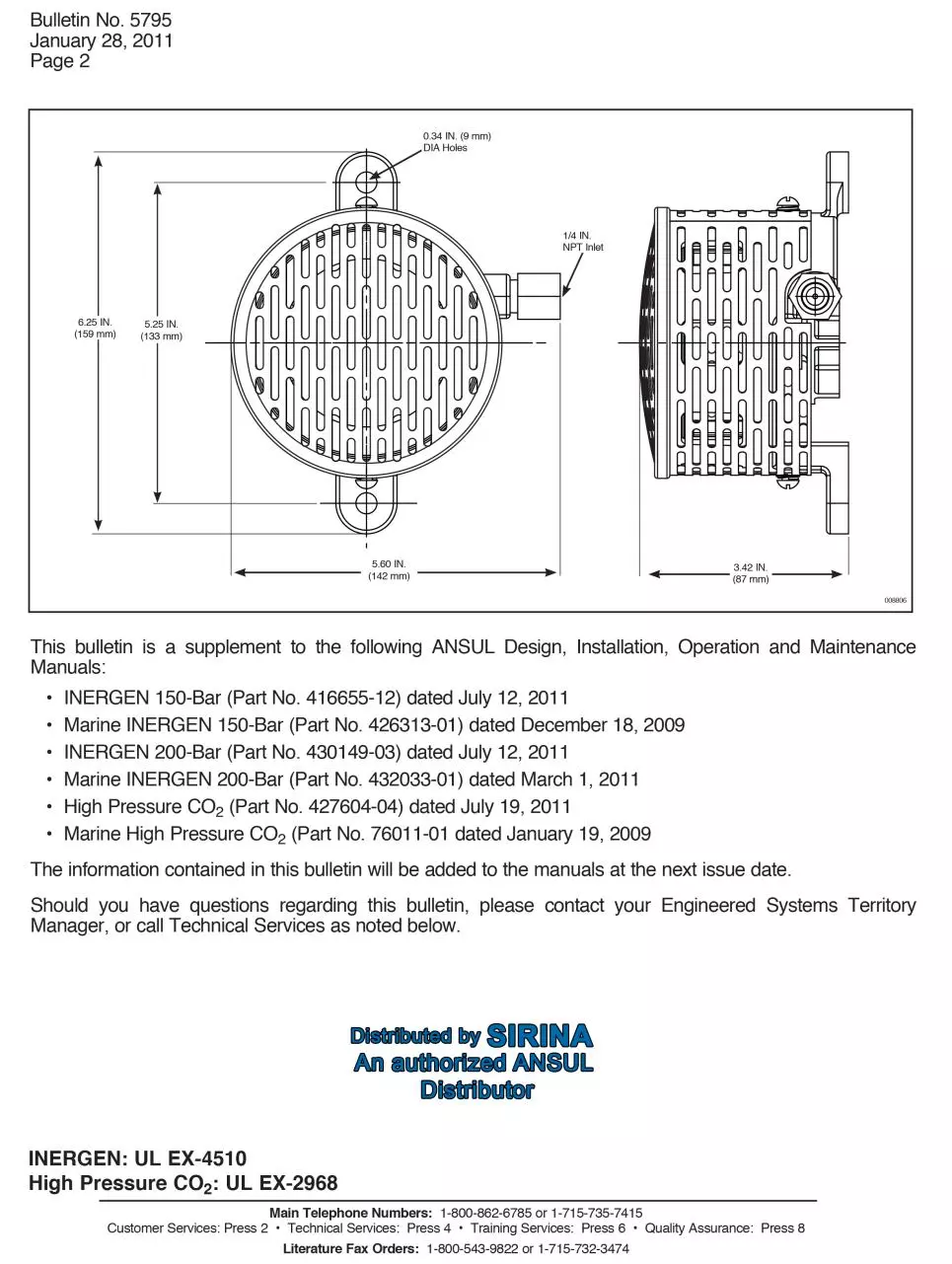 Page 3 of 191, INERGEN 150 BAR Manual