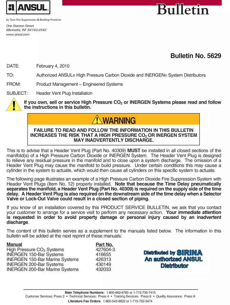 Page 4 of 191, INERGEN 150 BAR Manual