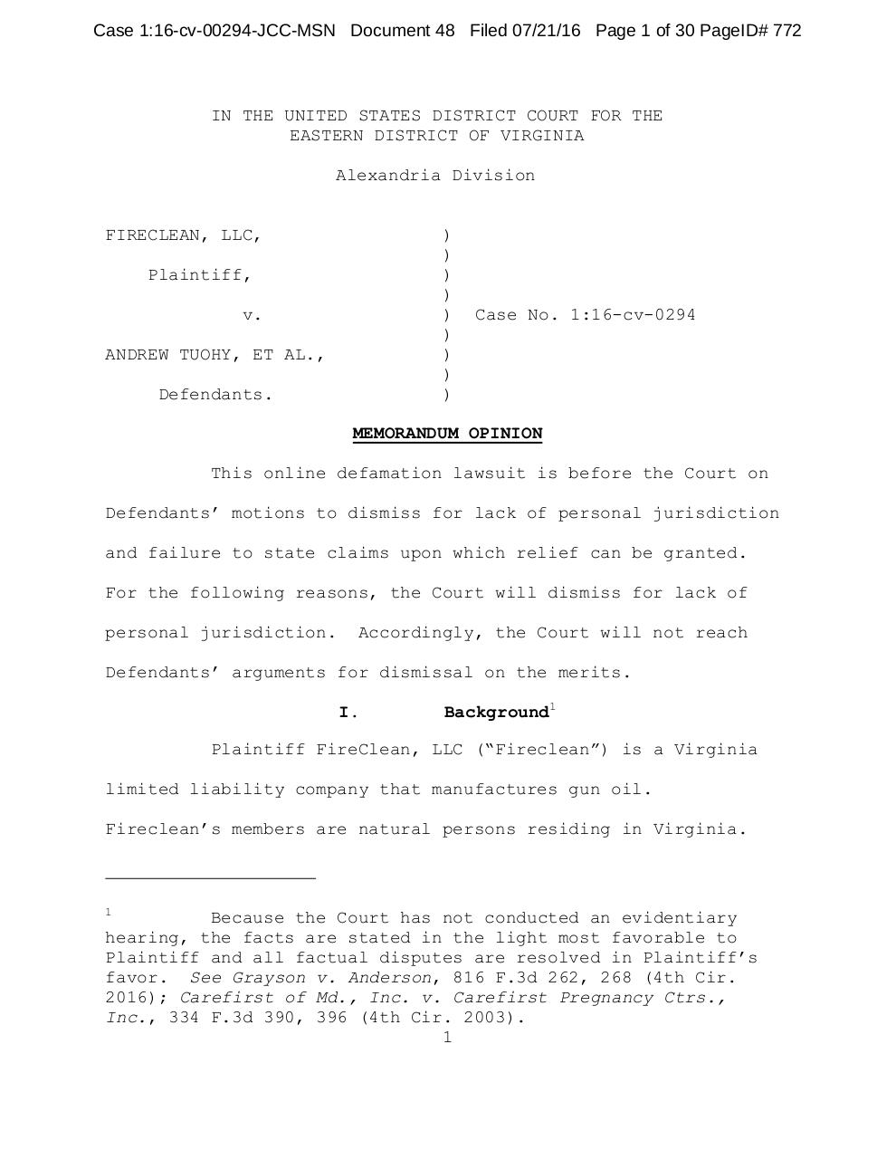 FireClean v Tuohy Opinion.pdf - page 1/30