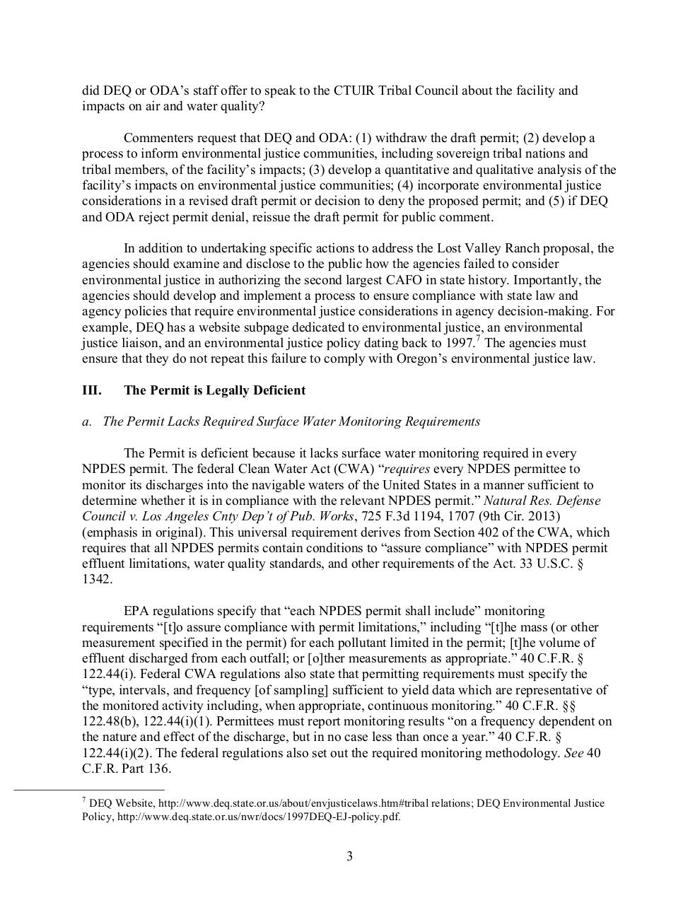 FWW et al. Lost Valley Ranch NPDES Comments.pdf - page 3/16