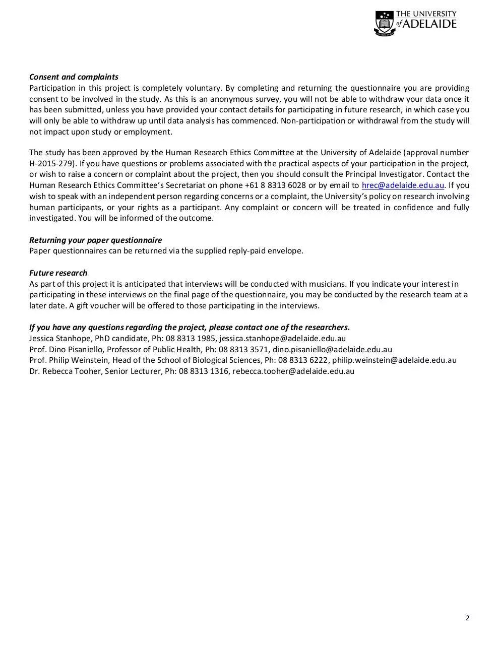 Page 2 of 2, Information Sheet State Opera
