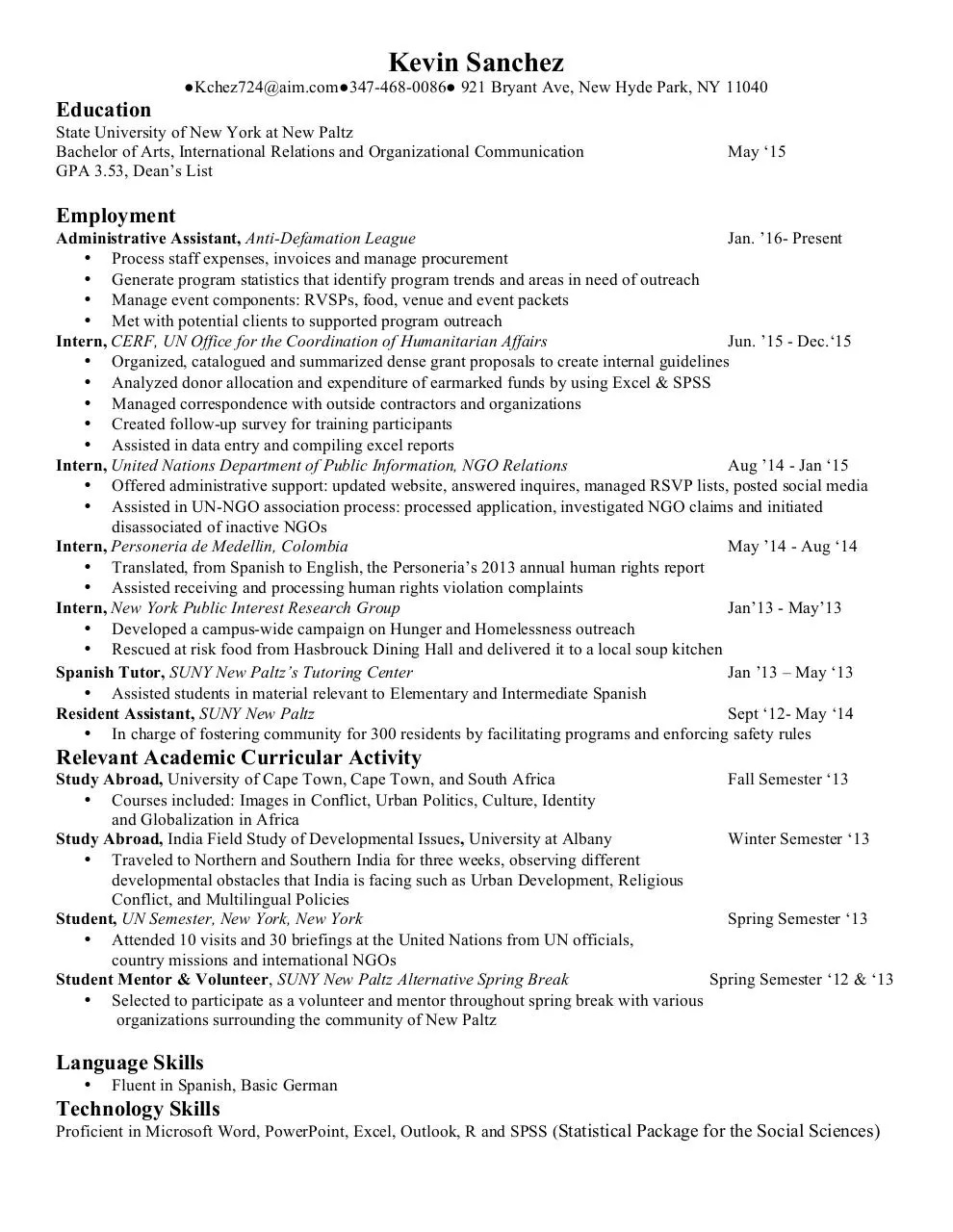 Document preview - Resume Ksanchez.pdf - Page 1/1