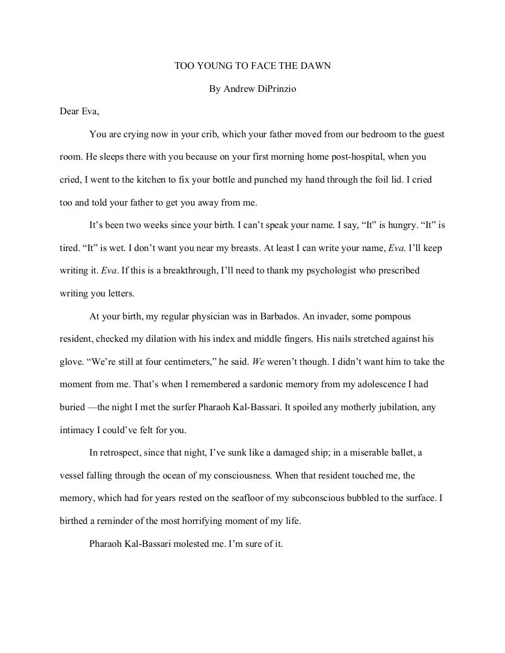 Document preview - Too Young to Face the Dawn (preview).pdf - Page 1/1
