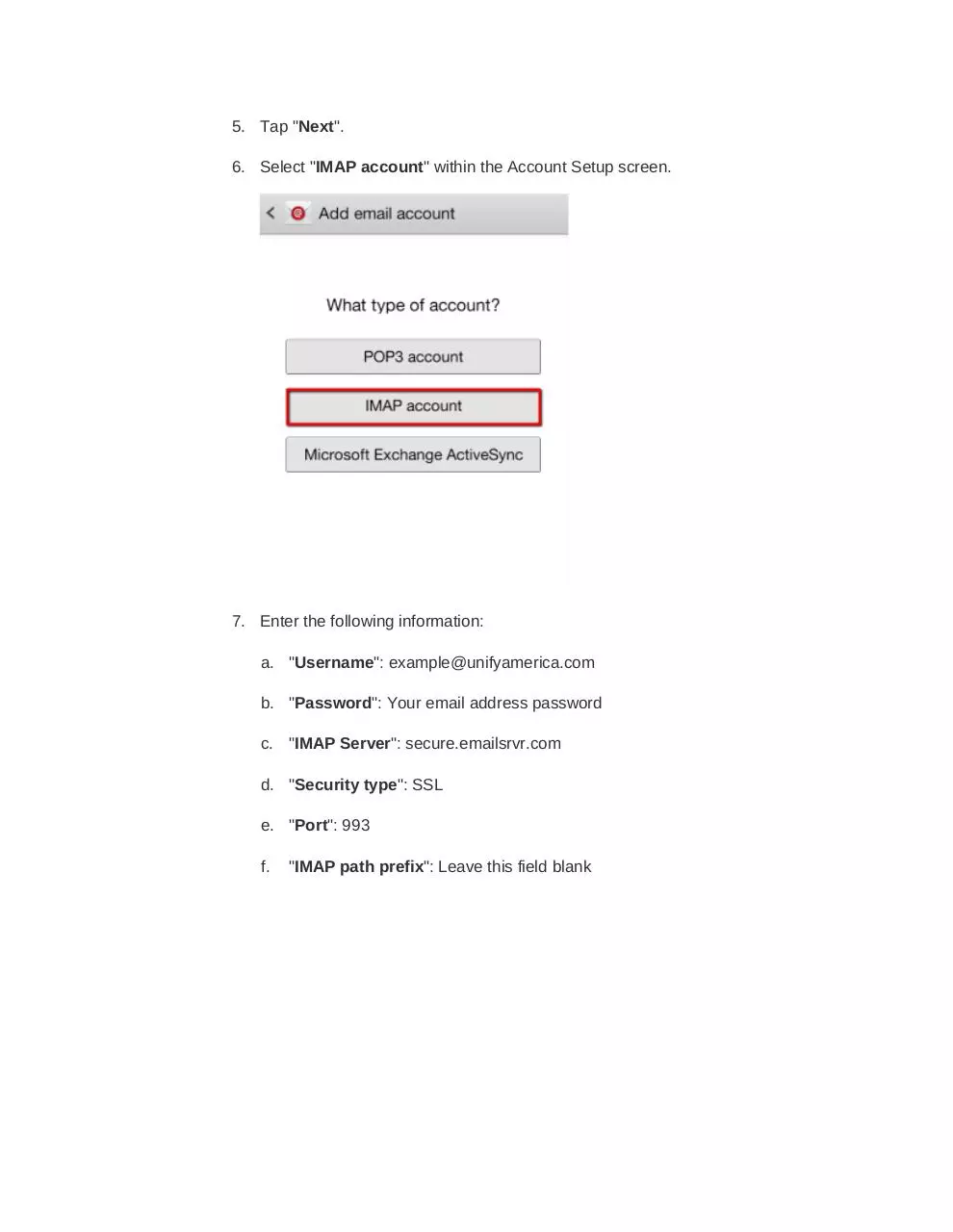 Page 3 of 7, Andriod Set Up Guide (UA)