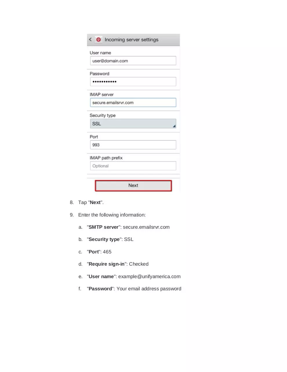 Page 4 of 7, Andriod Set Up Guide (UA)