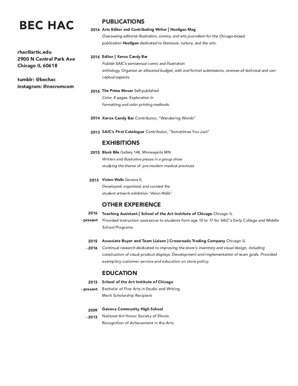 Page 1 of 1, BHac CV2016