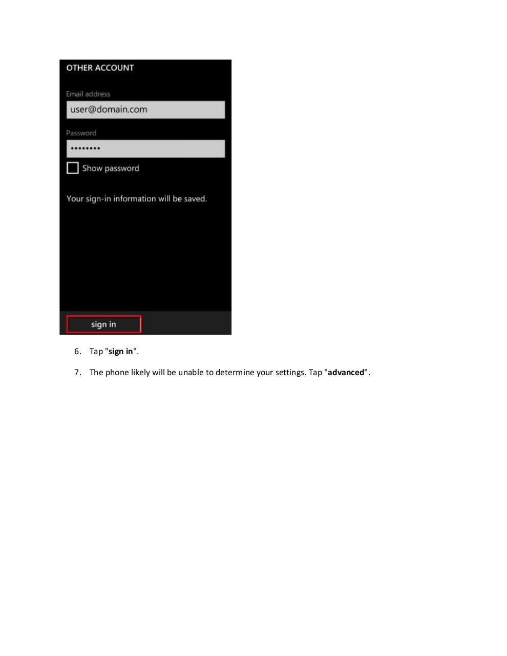 Document preview Windows mobile device set up guide UA.pdf - page 4/5