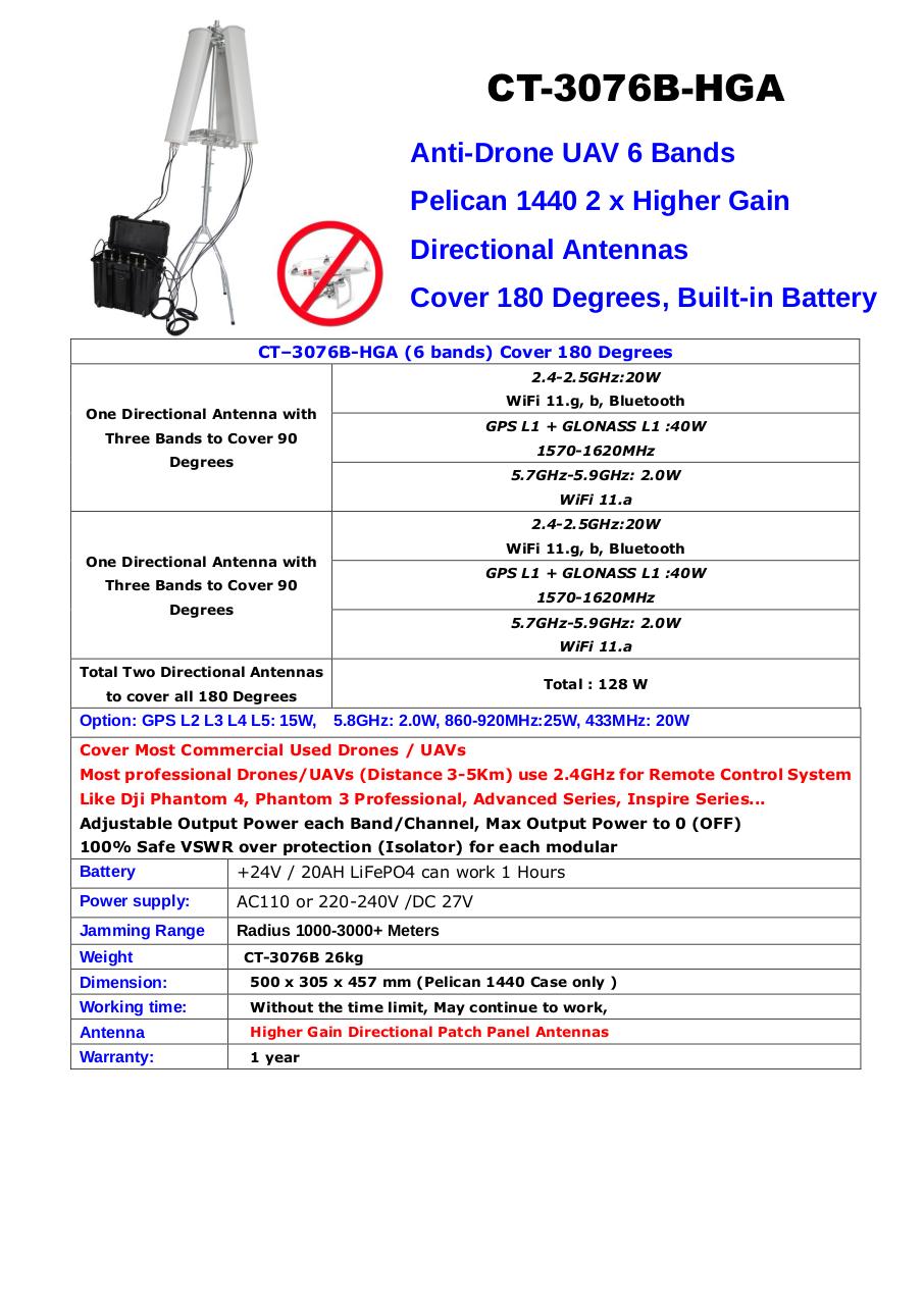Document preview 3076B-HGA Bulit-in Battery Anti-Drone UAV Pelican Jammer.pdf - page 1/2