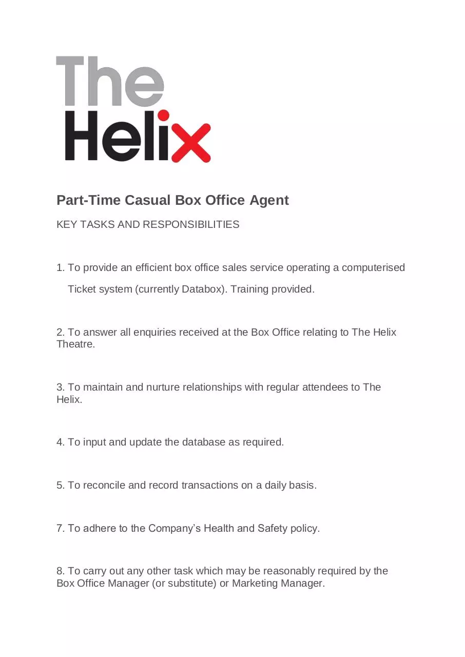 Page 1 of 2, Casual Box Office Role