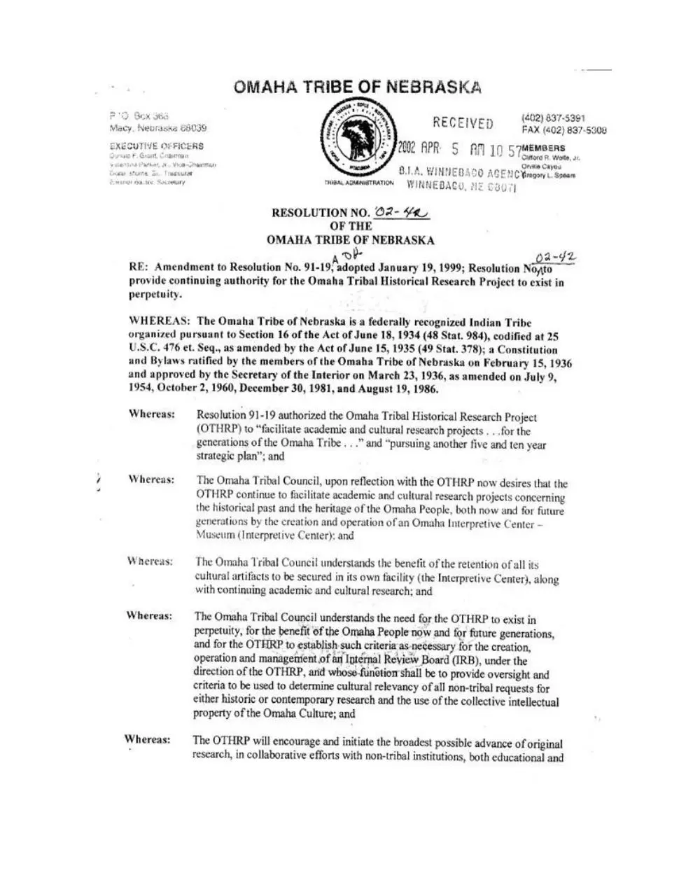 Page 3 of 6, Three Tribal Resolutions