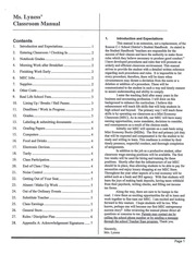Page 1, Mrs. Lyness' Classroom Manual