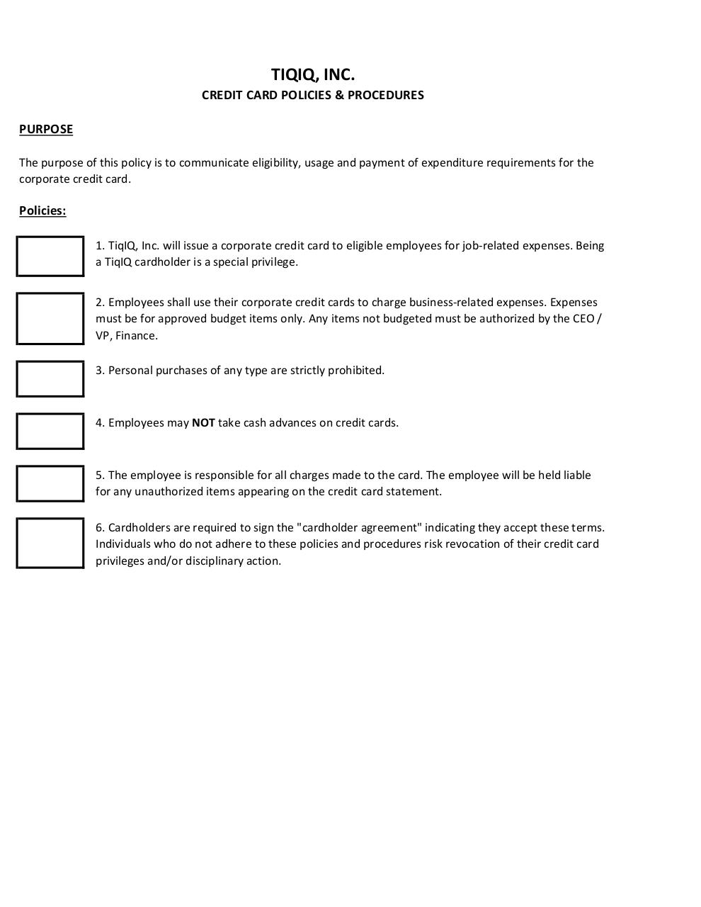 Document preview CC Procedure & Agreement.pdf - page 1/3