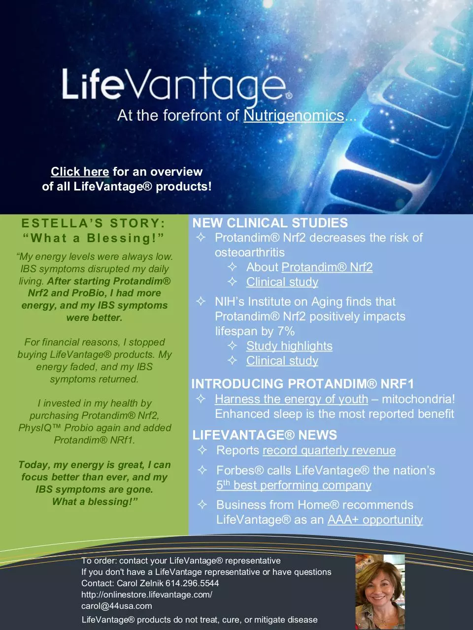 Page 1 of 1, LIFEVANTAGE ANTIAGING NEWSLETTER AUG 2016