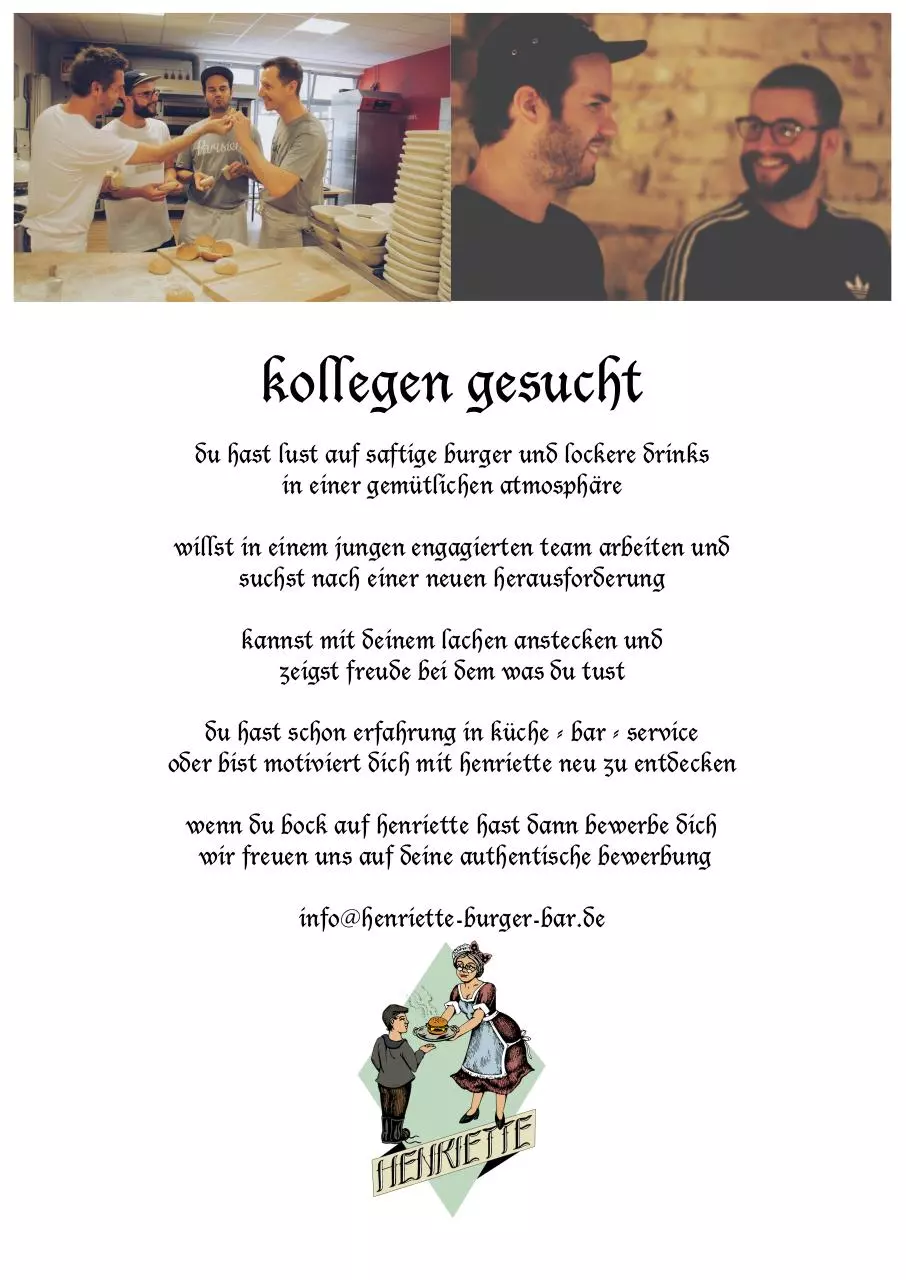 Page 1 of 1, Stellenausschreibung Henriette