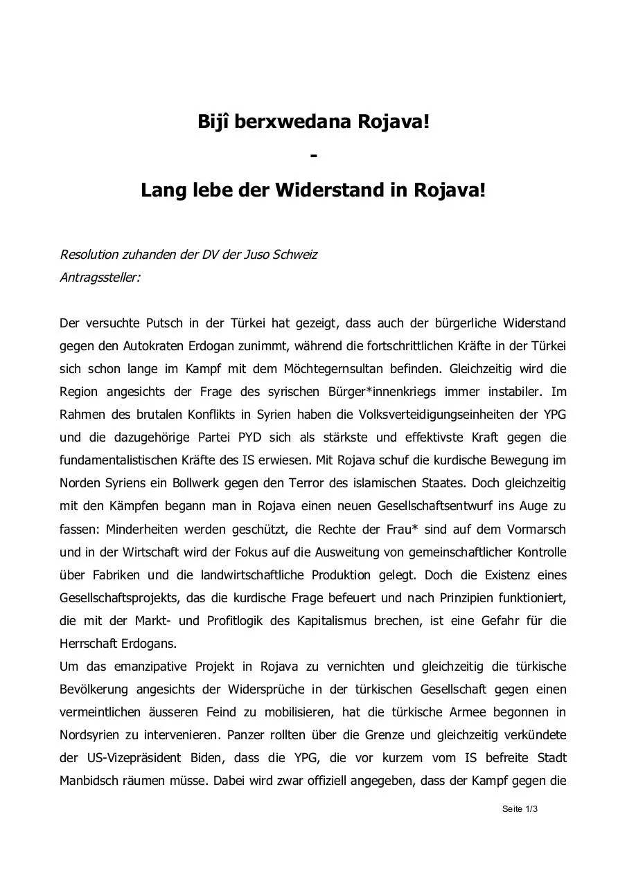 Page 1 of 3, Resolution Rojava