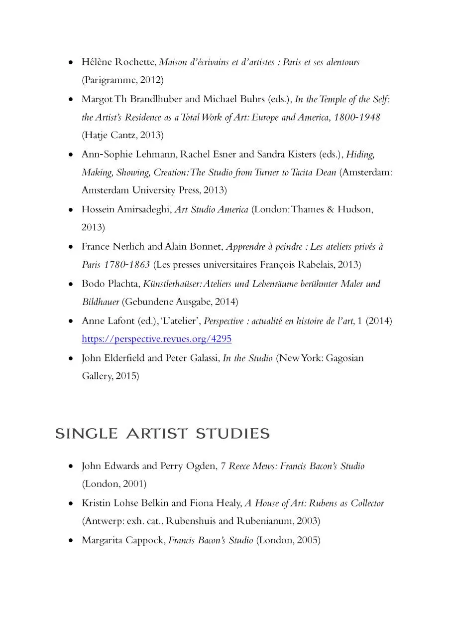 Page 3 of 5, Studio Museum Resources The Artist's Studio Museum Network