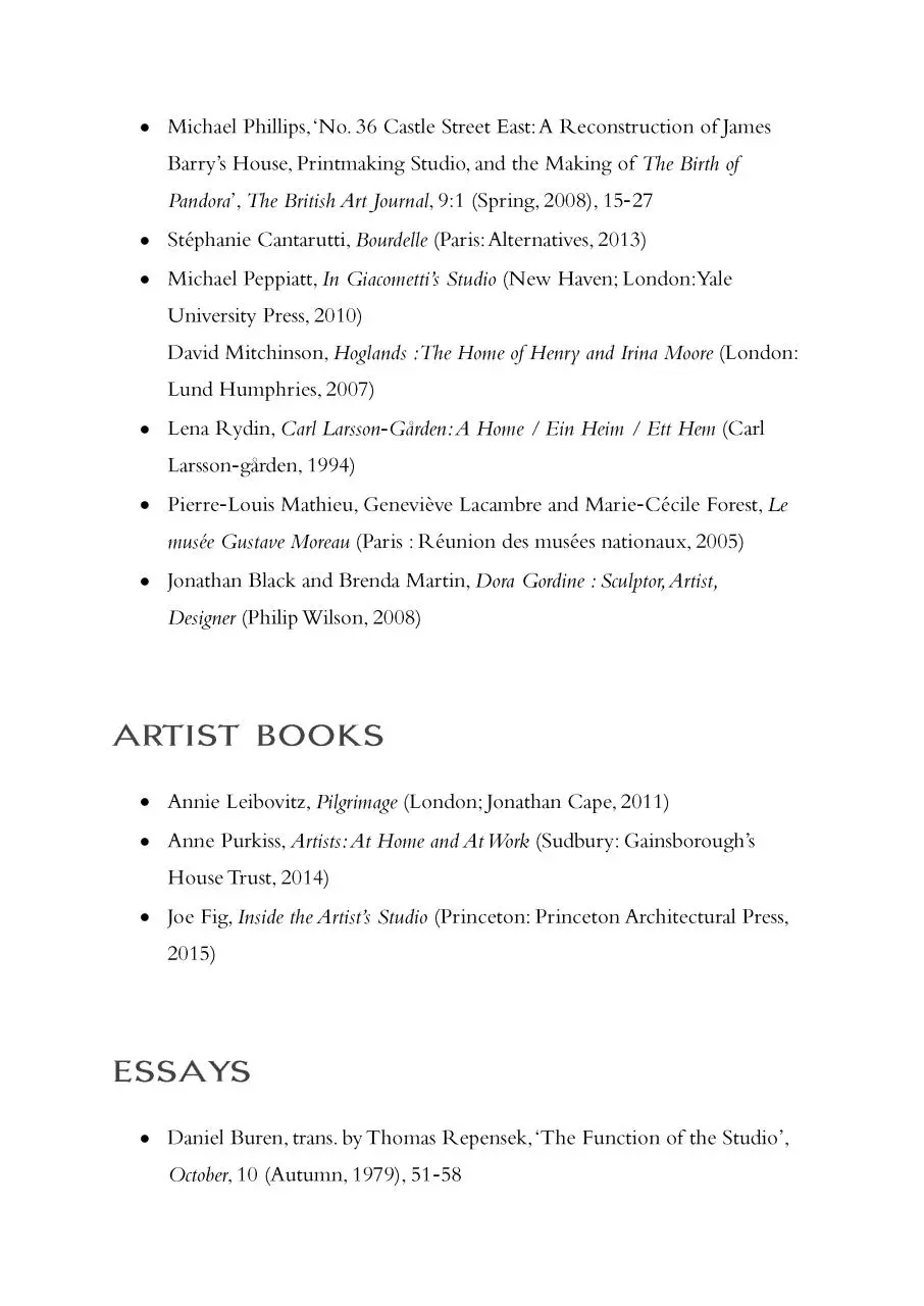 Page 4 of 5, Studio Museum Resources The Artist's Studio Museum Network