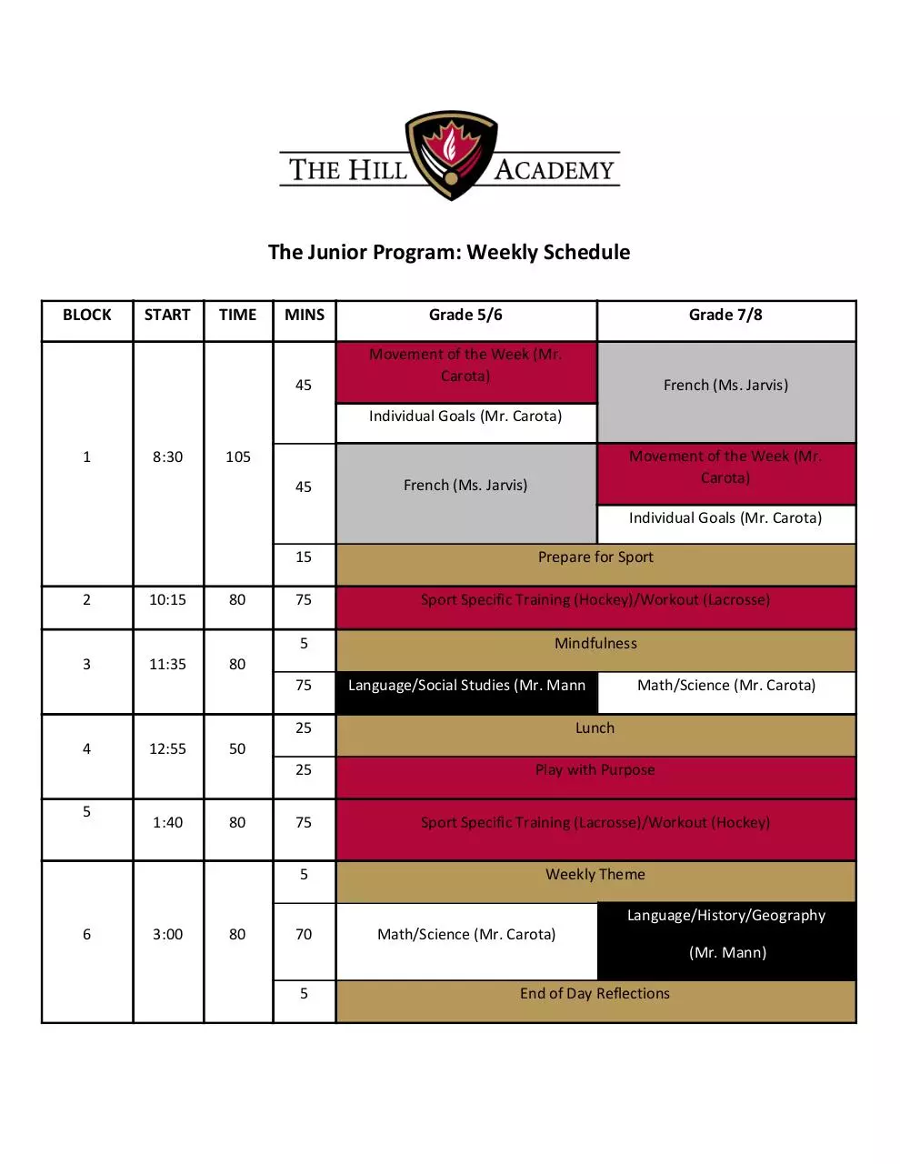 Document preview - JrSchoolSchedule.pdf - Page 1/1