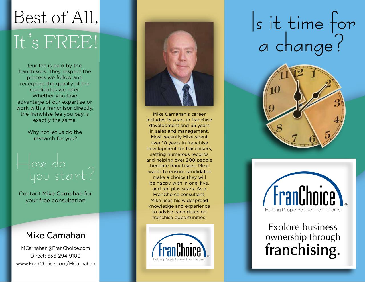 Document preview FranChoice Brochure - Mike Carnahan.pdf - page 1/2