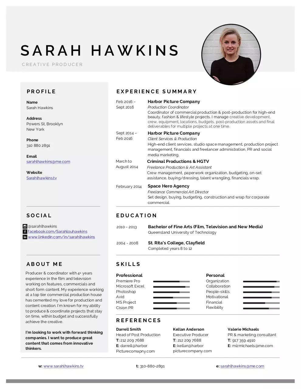 Page 1 of 1, Sarah Hawkins Resume 0916