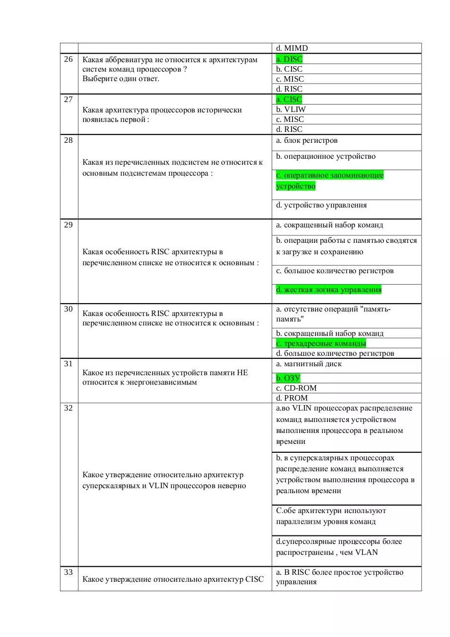 Page 4 of 8, эвм таблица ответов v3