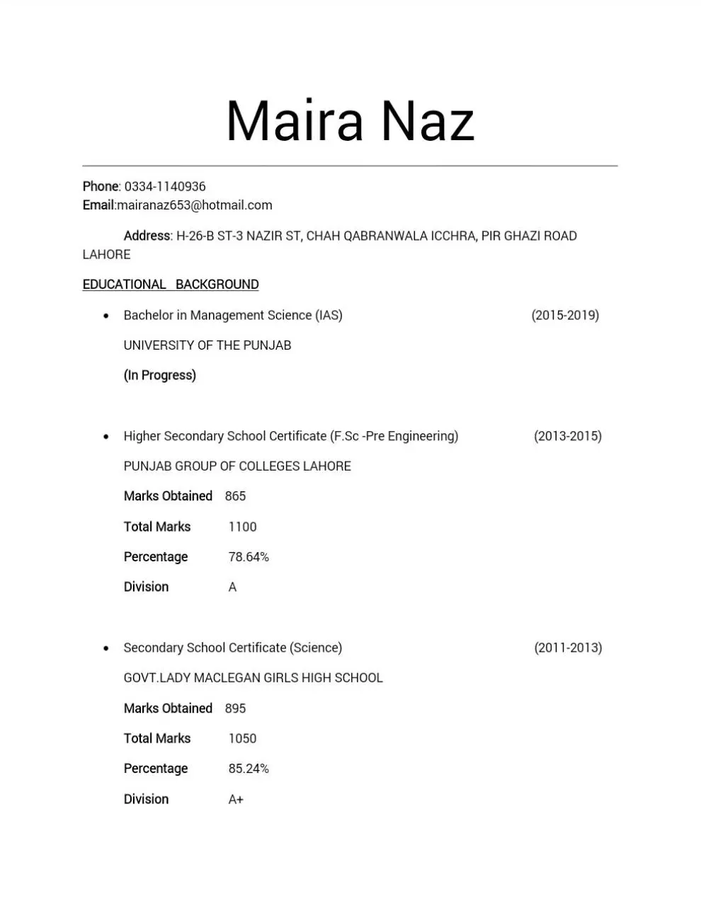 Page 1 of 2, maira cv(1)