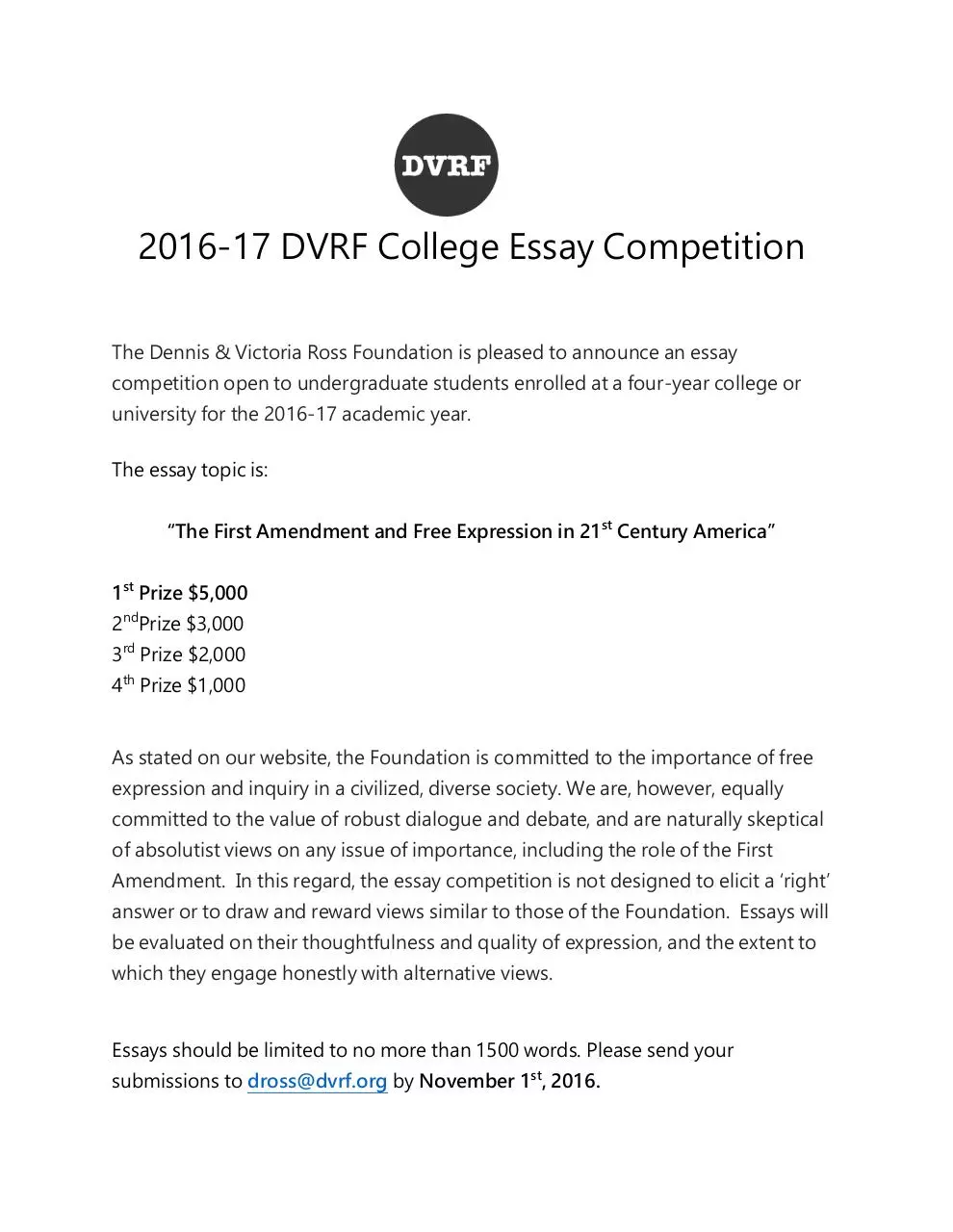 Page 1 of 1, 2016 essay contest announcement final