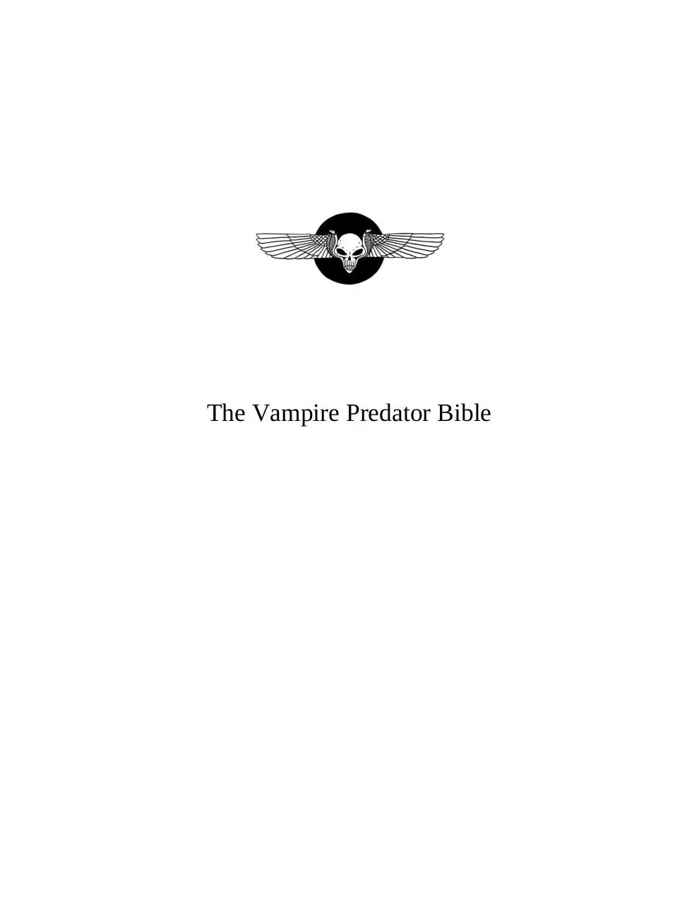 Page 1 of 58, 4 The Vampire Predator Bible