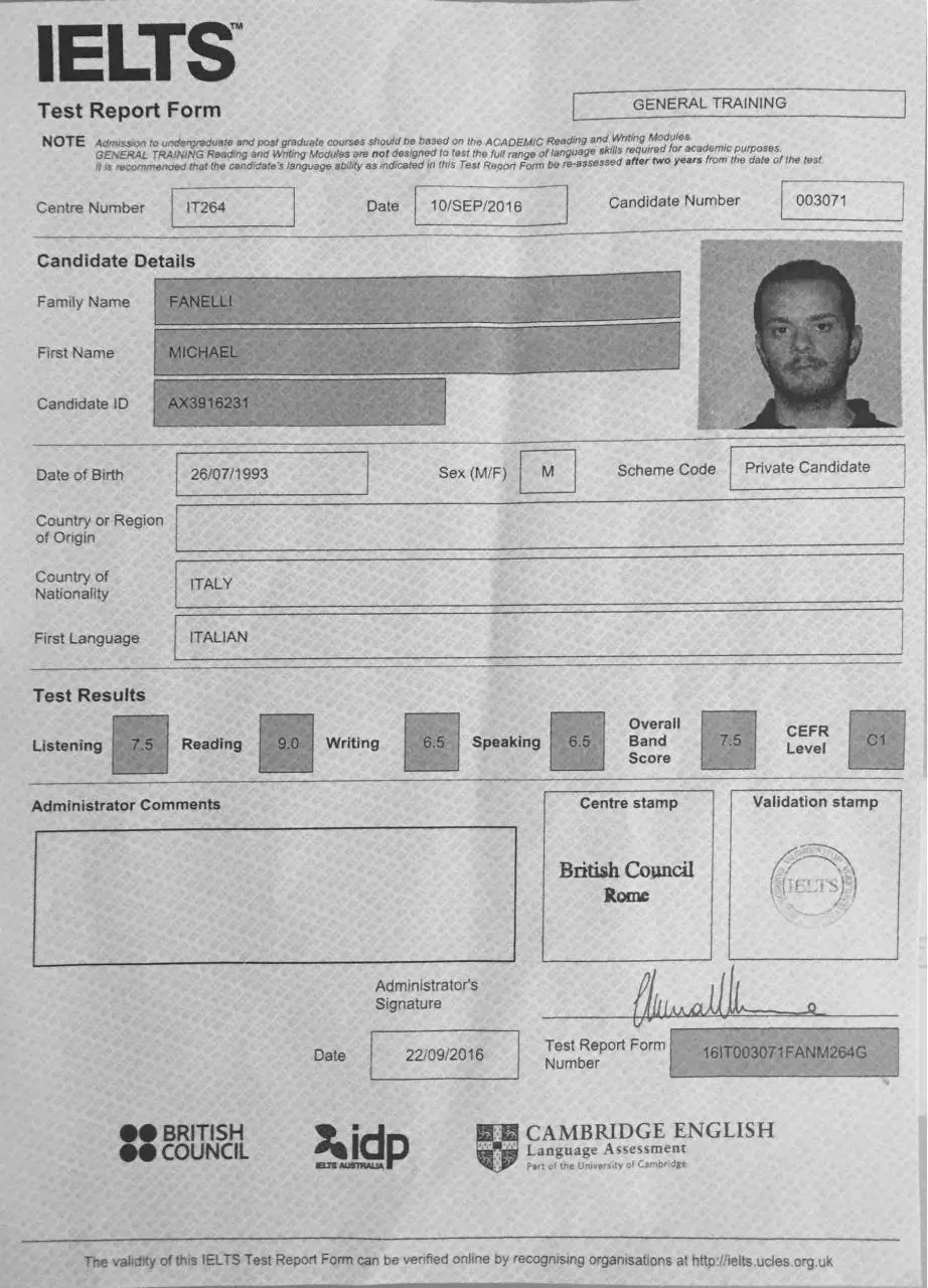 Page 1 of 1, IELTS