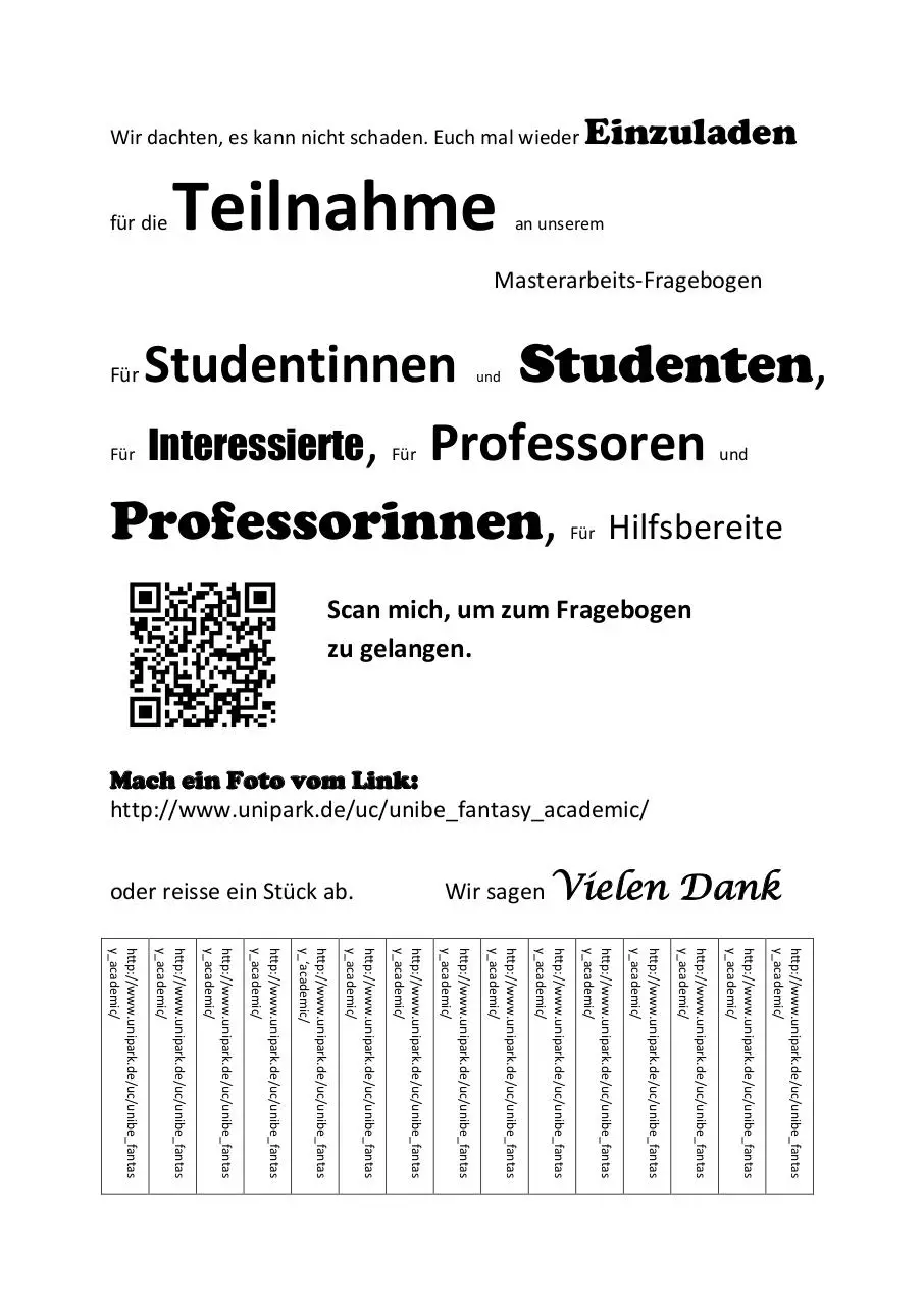 Page 1 of 1, Aushang Masterarbeit Kerstin und Simon