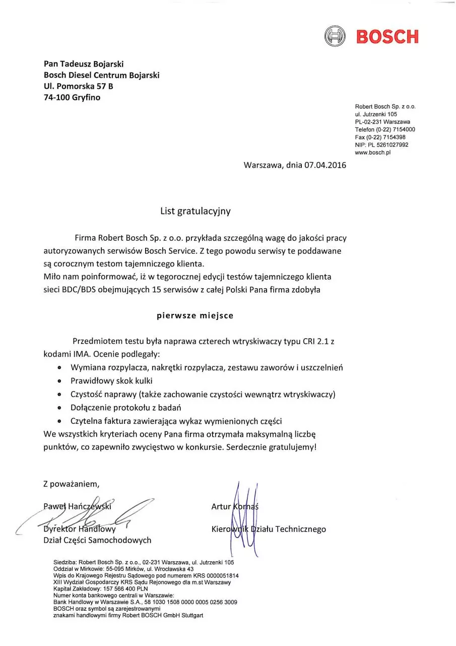Page 1 of 1, list gratulacyjny1