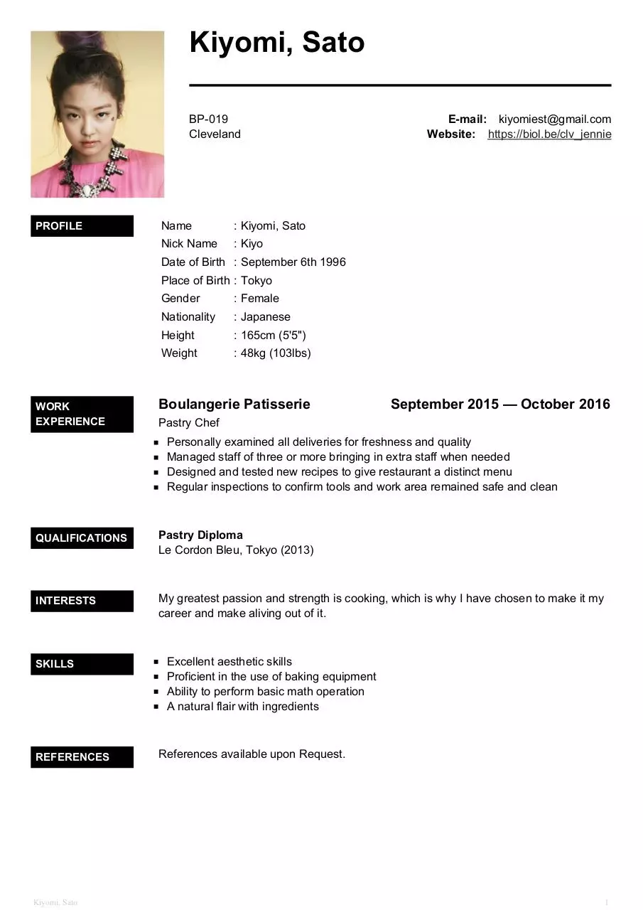 Page 1 of 1, My CV (1)