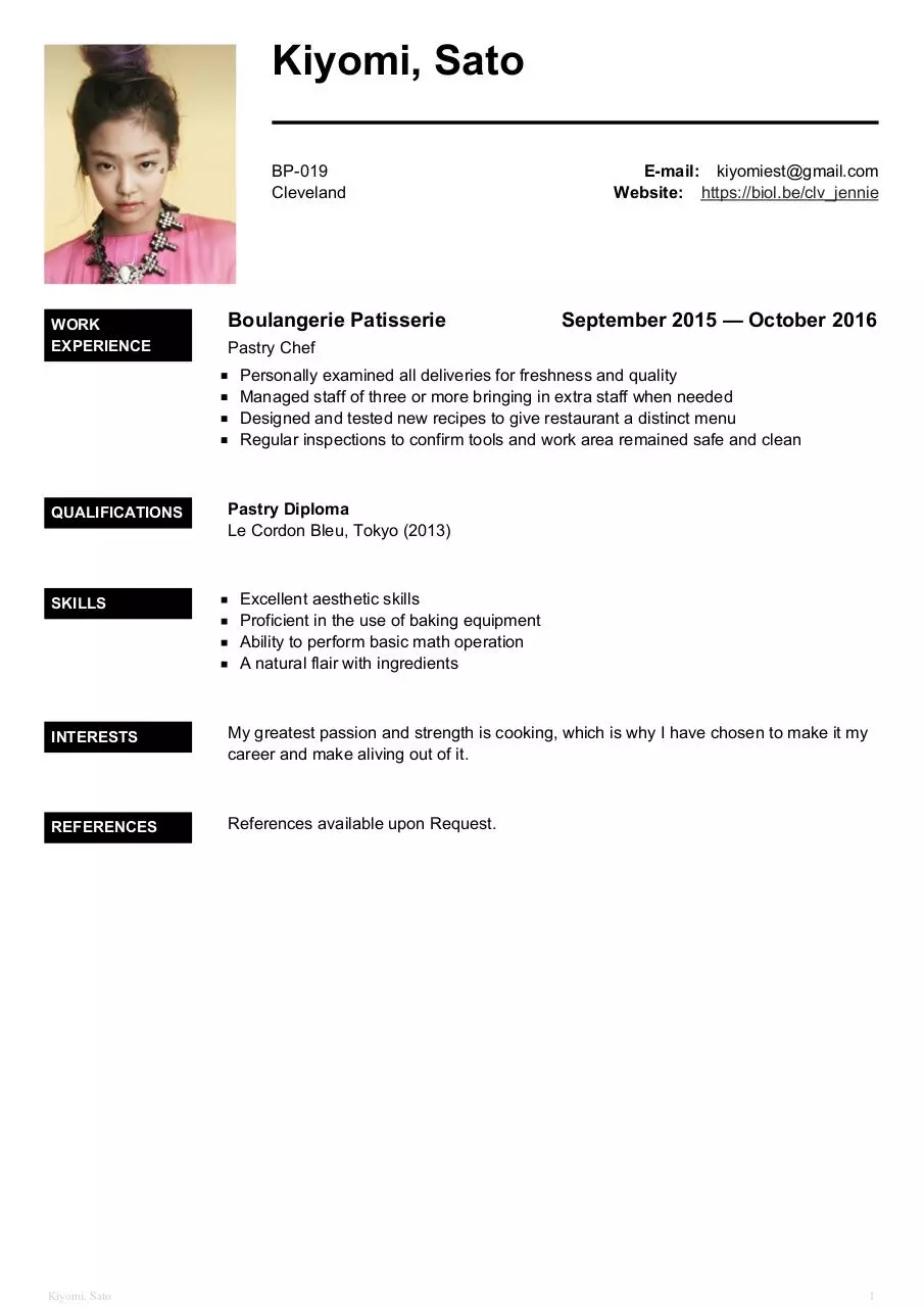 Page 1 of 1, My CV