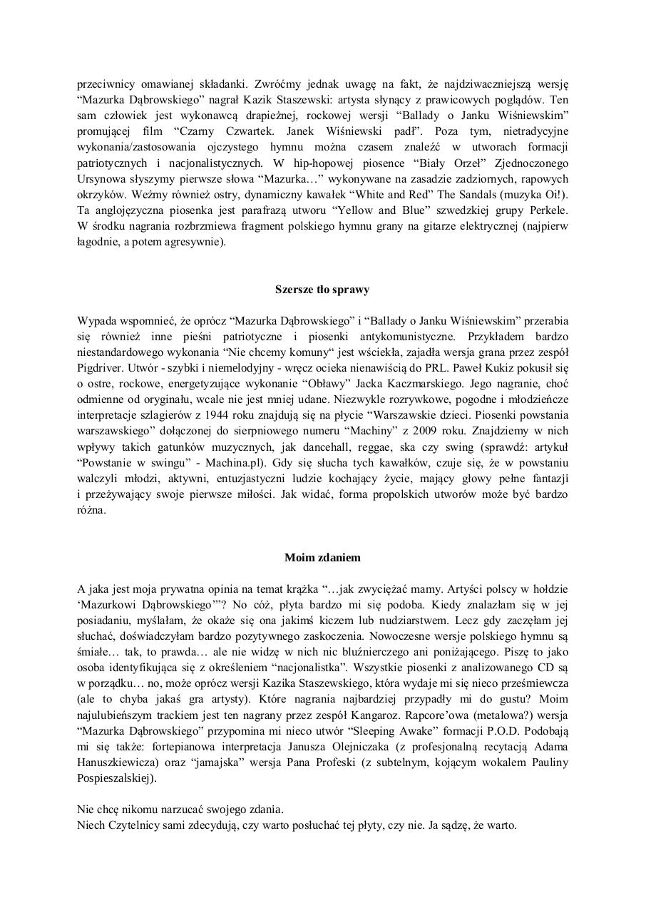 Document preview Hymn narodowy - mÅ‚odzieÅ¼owy przebÃ³j.pdf - page 3/4