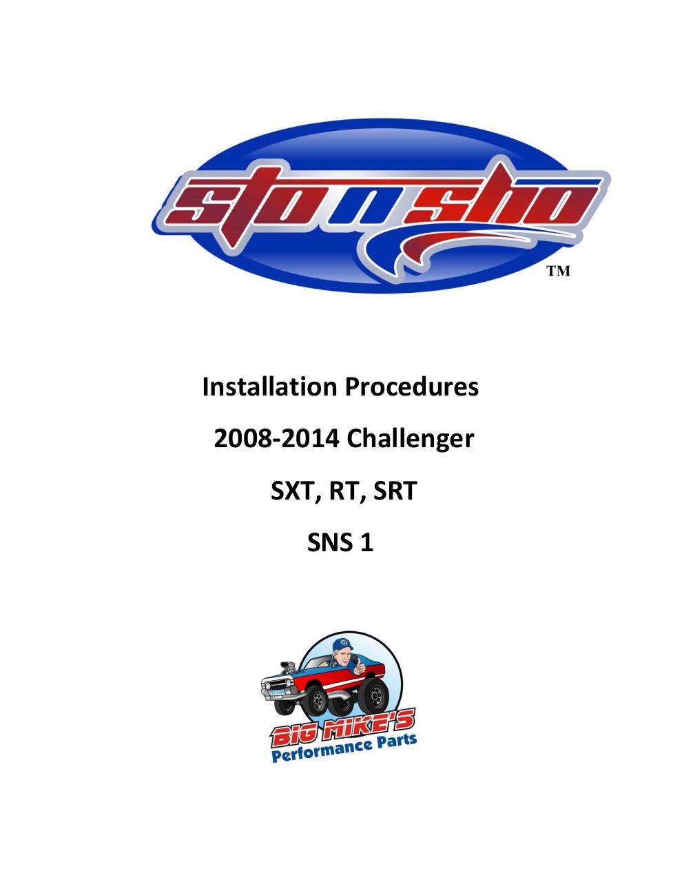 License Plate Instructions SNS 1 2008-2014 Dodge Challenger.pdf - page 1/8