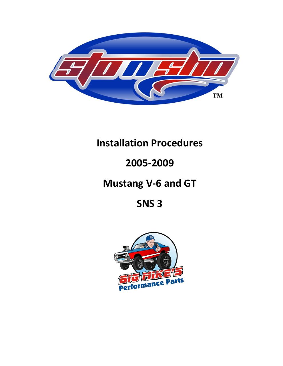 License Plate Instructions SNS 3 2005-2009 Mustang V6 & GT.pdf - page 1/8