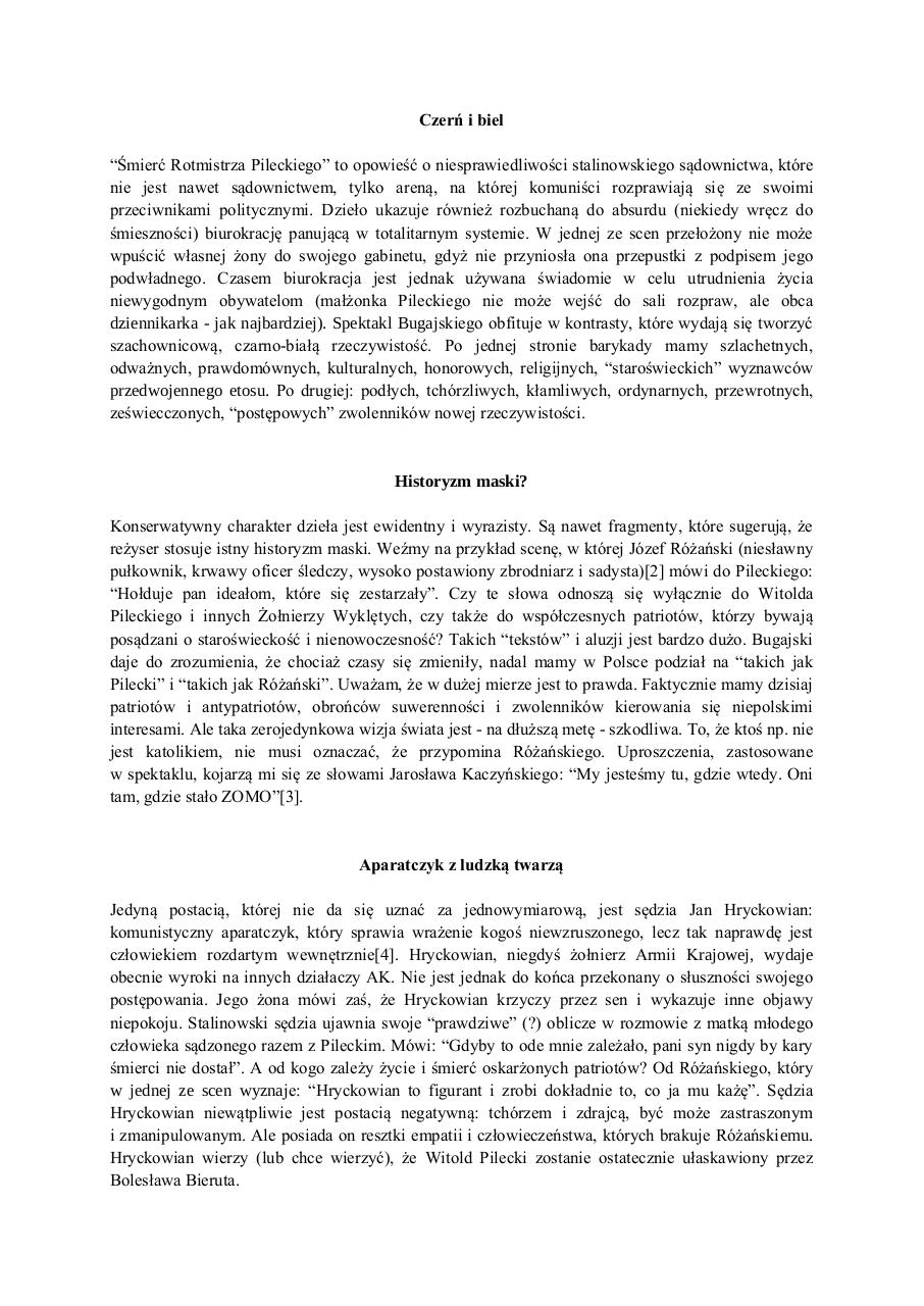 Document preview ''ÅšmierÄ‡ Rotmistrza Pileckiego'' Ryszarda Bugajskiego.pdf - page 2/4
