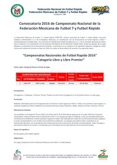 convocatoria campeonato nacional libre pachuca 2016