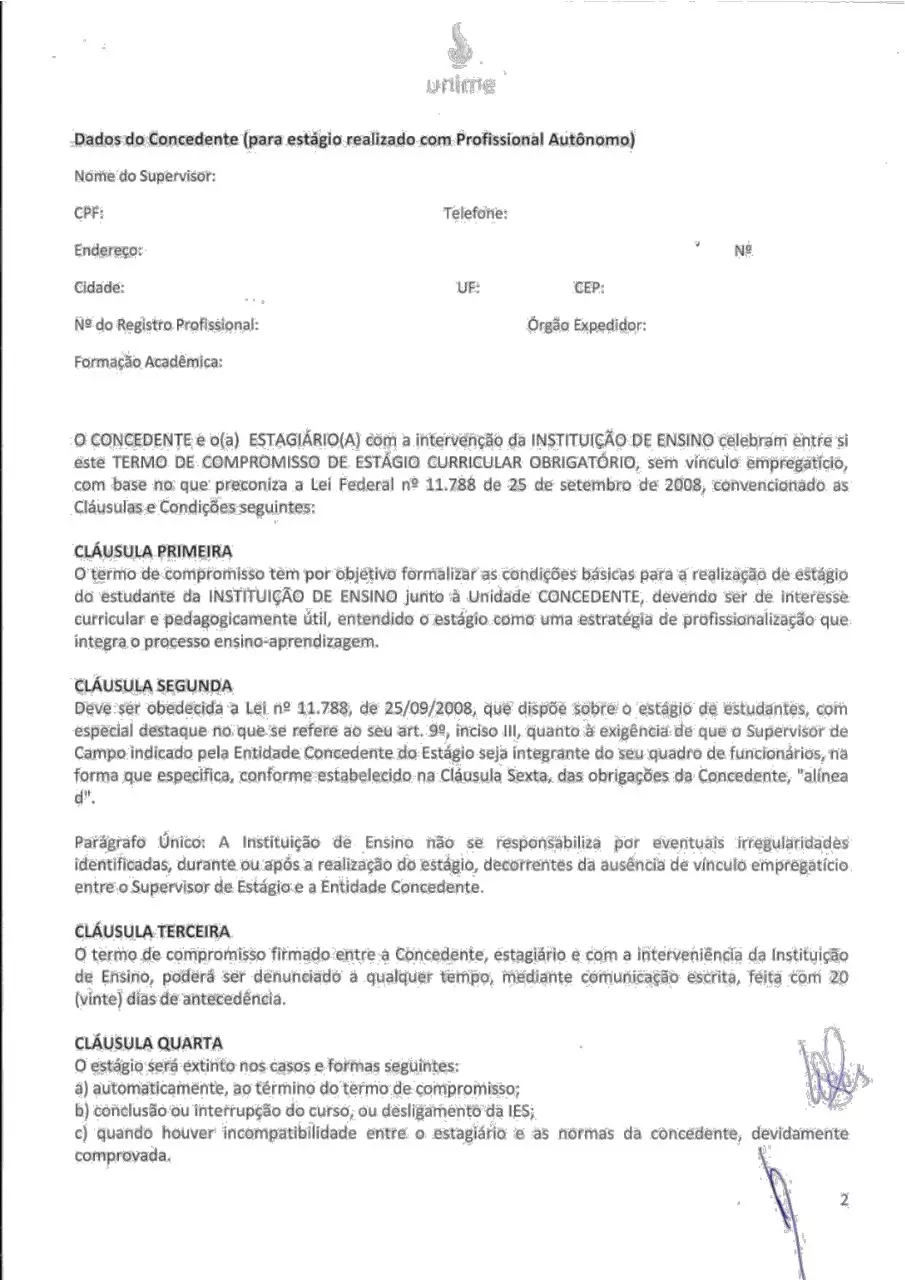 Page 2 of 4, Termo de Compromisso